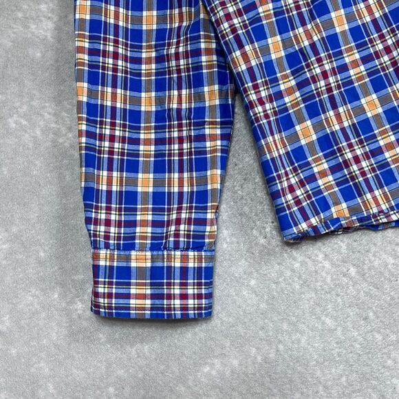 Carhartt Shirt Mens Size Large Blue Orange Red Plaid Long Sleeve Button Down - Picture 4 of 12